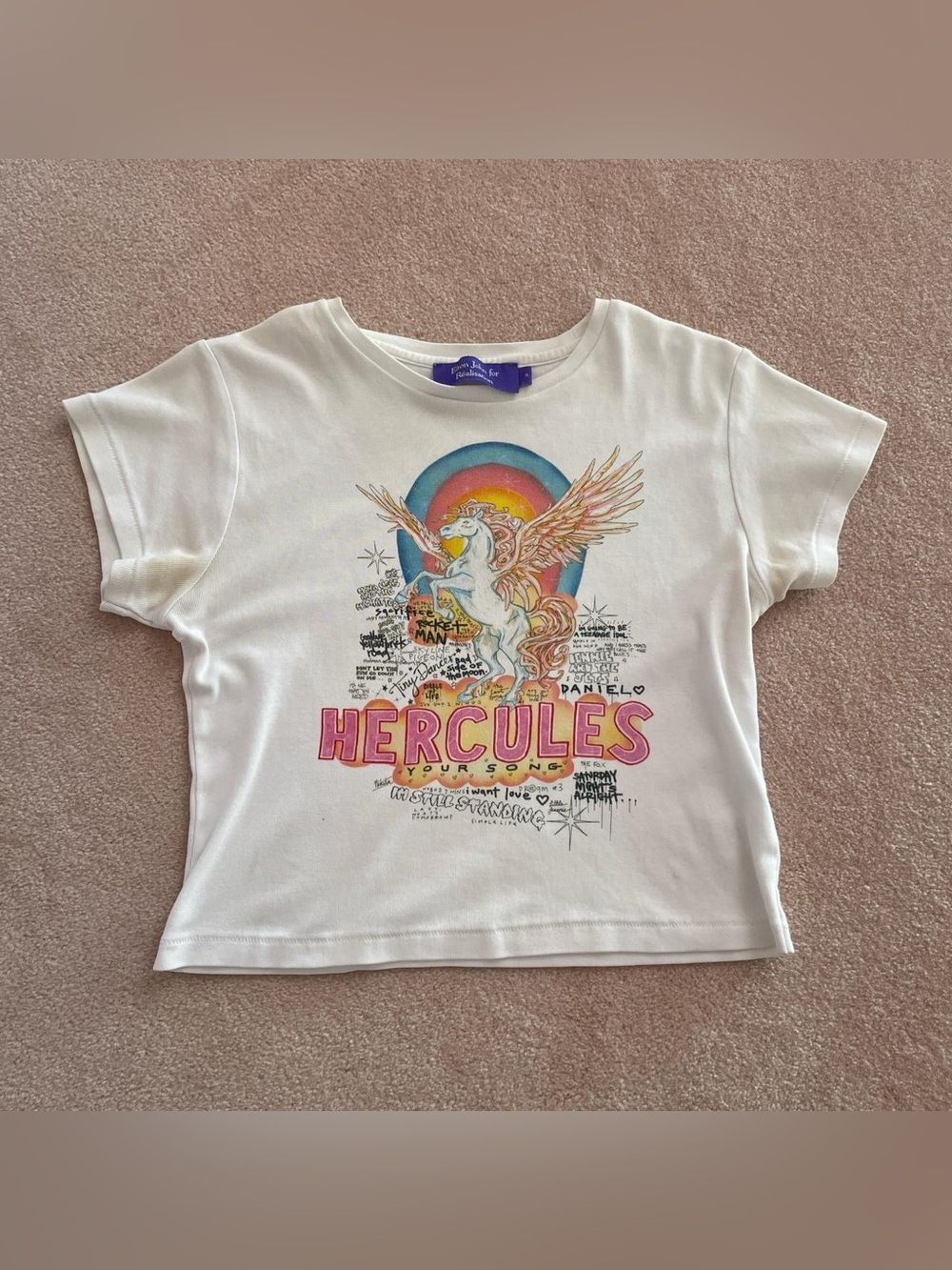 Realisation Par Elton John White Hercules Pegasus Graphic Baby Tee